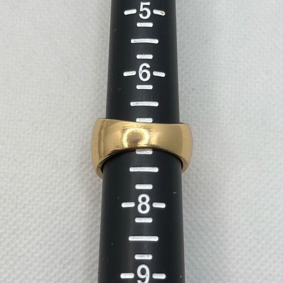 Brand New!! Size 7 24K gold plated ring with natural tiger eye stone with etched - Picture 4 of 4